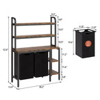 Laundry Basket With Rack, 2 Washing Sorting Machines, Laundry Basket With 2 Pull-Out And Detachable Laundry Bags
