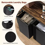 Laundry Basket With Rack, 2 Washing Sorting Machines, Laundry Basket With 2 Pull-Out And Detachable Laundry Bags