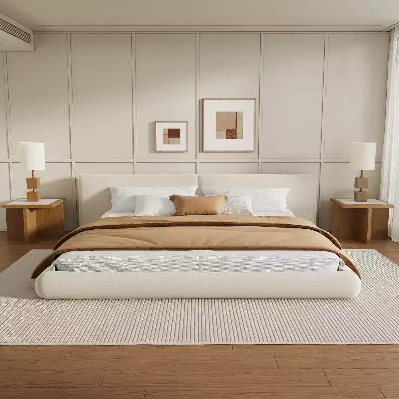 Christopher Knight Home Gabrielle Modern Upholstered Platform Bed with Oversized Headboard