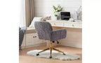Chaise de bureau ergonomique réglable TUYOHW, chaise de bureau rembourrée avec base en métal doré, chaise pivotante de coiffeuse