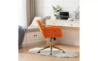 Chaise de bureau ergonomique réglable TUYOHW, chaise de bureau rembourrée avec base en métal doré, chaise pivotante de coiffeuse
