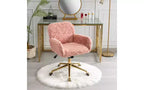 Chaise de bureau ergonomique réglable TUYOHW, chaise de bureau rembourrée avec base en métal doré, chaise pivotante de coiffeuse