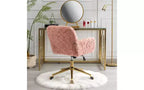 Chaise de bureau ergonomique réglable TUYOHW, chaise de bureau rembourrée avec base en métal doré, chaise pivotante de coiffeuse