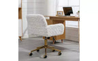 Chaise de bureau ergonomique réglable TUYOHW, chaise de bureau rembourrée avec base en métal doré, chaise pivotante de coiffeuse