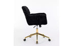 Chaise de bureau ergonomique réglable TUYOHW, chaise de bureau rembourrée avec base en métal doré, chaise pivotante de coiffeuse