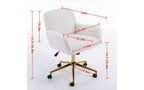 Chaise de bureau ergonomique réglable TUYOHW, chaise de bureau rembourrée avec base en métal doré, chaise pivotante de coiffeuse