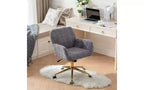 Chaise de bureau ergonomique réglable TUYOHW, chaise de bureau rembourrée avec base en métal doré, chaise pivotante de coiffeuse