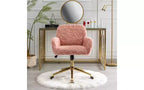 Chaise de bureau ergonomique réglable TUYOHW, chaise de bureau rembourrée avec base en métal doré, chaise pivotante de coiffeuse