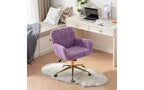Chaise de bureau ergonomique réglable TUYOHW, chaise de bureau rembourrée avec base en métal doré, chaise pivotante de coiffeuse