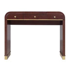 Coiffeuse 3-en-1 Whisen, meuble-lavabo classique en bois avec miroir rabattable, 2 tiroirs et espace de rangement
