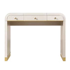 Coiffeuse 3-en-1 Whisen, meuble-lavabo classique en bois avec miroir rabattable, 2 tiroirs et espace de rangement