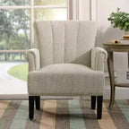 GDFStudio Pearl Traditional Rivet Tufted Polyester Armchair with Rolled Arms