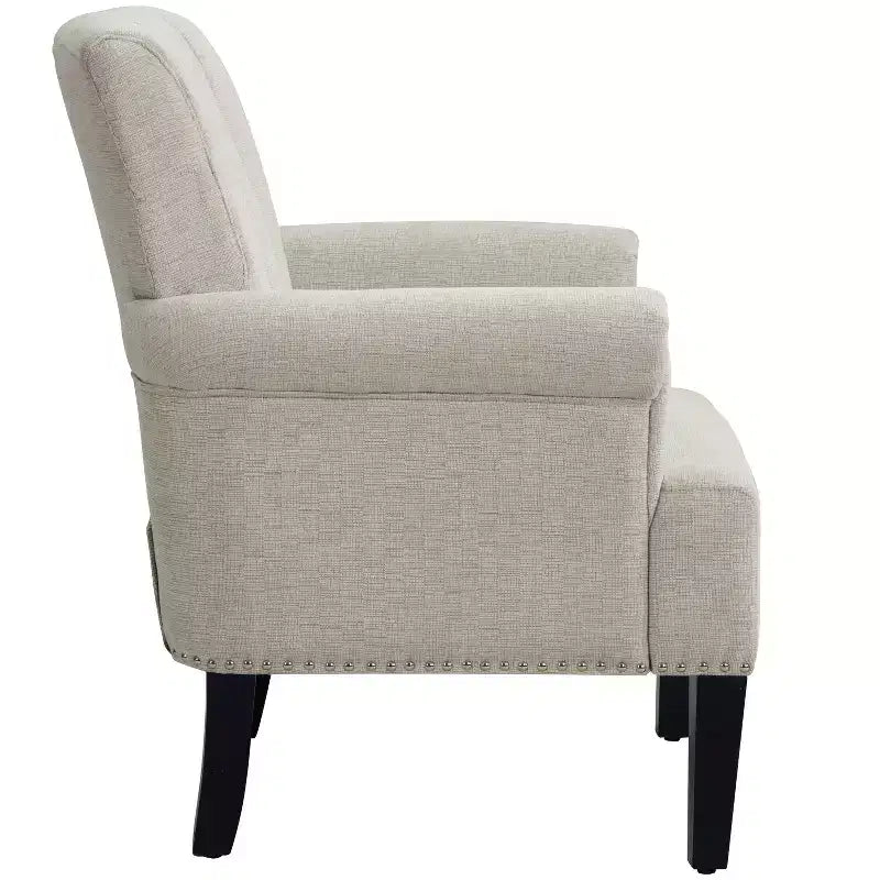 GDFStudio Pearl Traditional Rivet Tufted Polyester Armchair with Rolled Arms
