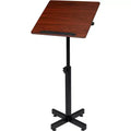 VINGLI Classic Lectern Podium Stand, Height Adjustable Church Classroom Lecture, Portable Presentation Laptop Desk with Edge Stopper, Brown
