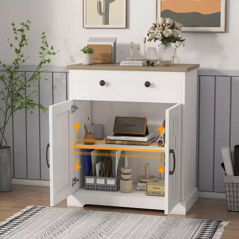 Modern Kitchen Storage Cabinet, Small Sideboard with Storage,Farmhouse Buffet Cabinet, Floor Sideboards Buffet for Kitchen, Living Room, Bathroom