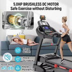 Folding Treadmill with Auto Incline, 0.612 MPH Speed, High-Performance Motor, 7-Layer Running Surface, 320lbs Capacity for Home & Apartment Workouts