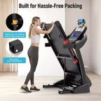 Famistar Folding Treadmill with 20-Level Auto Incline, 0.612 MPH, 7-Layer Running Belt, 320 lbs Capacity for Home Fitness