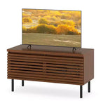 Costway Mid Century Fluted TV Stand for 40 TV Console Table with Open Compartment or 2 Hidden Compartments