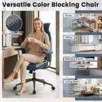 Costway Ergonomic Office Chair with 2D Headrest, Rocking Backrest & Wheels, Gaming Chair Blue/Brown & Beige/Gray & Blue