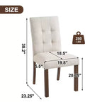 TUYOHW Modern Linen Tufted Upholstered Dining Chairs Set of 4,Accent Dining Room Chairs with Rubber Solid Wood Frame
