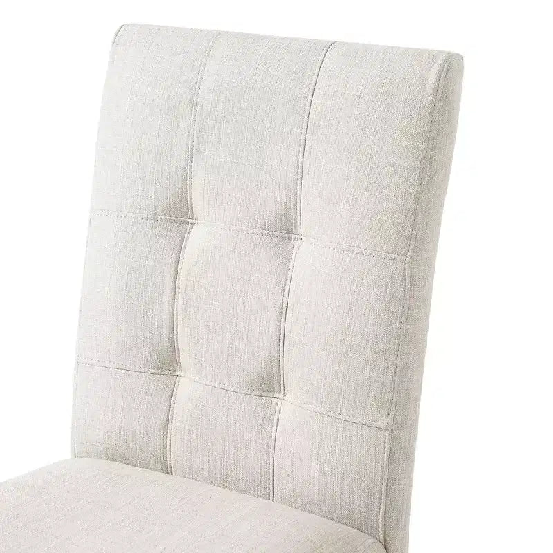 TUYOHW Modern Linen Tufted Upholstered Dining Chairs Set of 4,Accent Dining Room Chairs with Rubber Solid Wood Frame