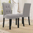 TUYOHW Modern Linen Tufted Upholstered Dining Chairs Set of 4,Accent Dining Room Chairs with Rubber Solid Wood Frame