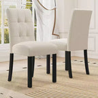 TUYOHW Modern Linen Tufted Upholstered Dining Chairs Set of 4,Accent Dining Room Chairs with Rubber Solid Wood Frame