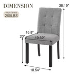 TUYOHW Modern Linen Tufted Upholstered Dining Chairs Set of 4,Accent Dining Room Chairs with Rubber Solid Wood Frame