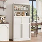 Meuble de rangement haut de salle de bain de 130 cm, organisateur de plancher autonome avec portes et 2 tiroirs pour salle de bain, salon, cuisine et garde-manger