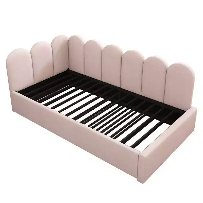 Zeus & Ruta Twin Size Velvet Upholstered Daybed with Pull-Out Bed & Metal Slat Frame