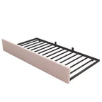 Zeus & Ruta Twin Size Velvet Upholstered Daybed with Pull-Out Bed & Metal Slat Frame