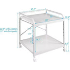 Meuble d'imprimante à 2 niveaux, support d'imprimante sous le comptoir avec étagère réglable en hauteur, chariot d'imprimante roulant avec roulettes pour le rangement du bureau à domicile