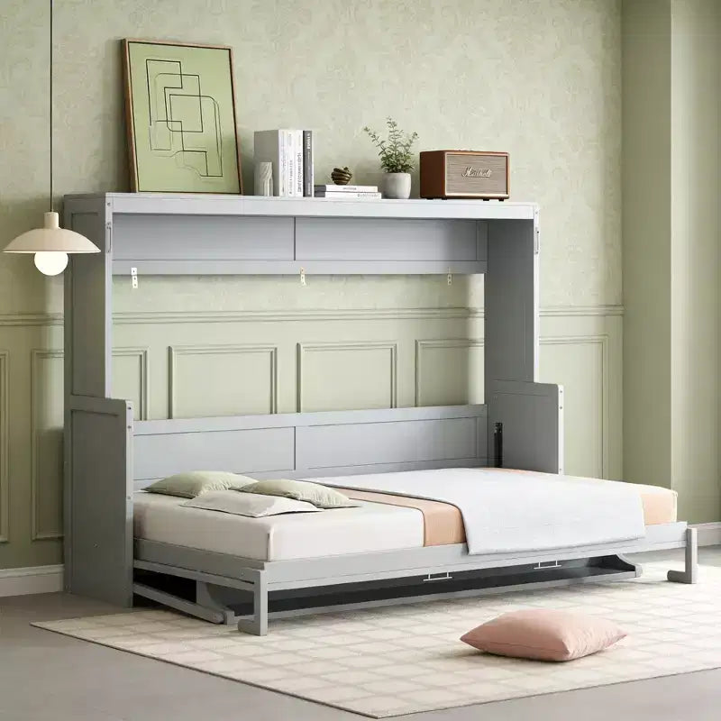 Lit escamotable moderne Luxystar Queen Size avec vérin hydraulique et bureau
