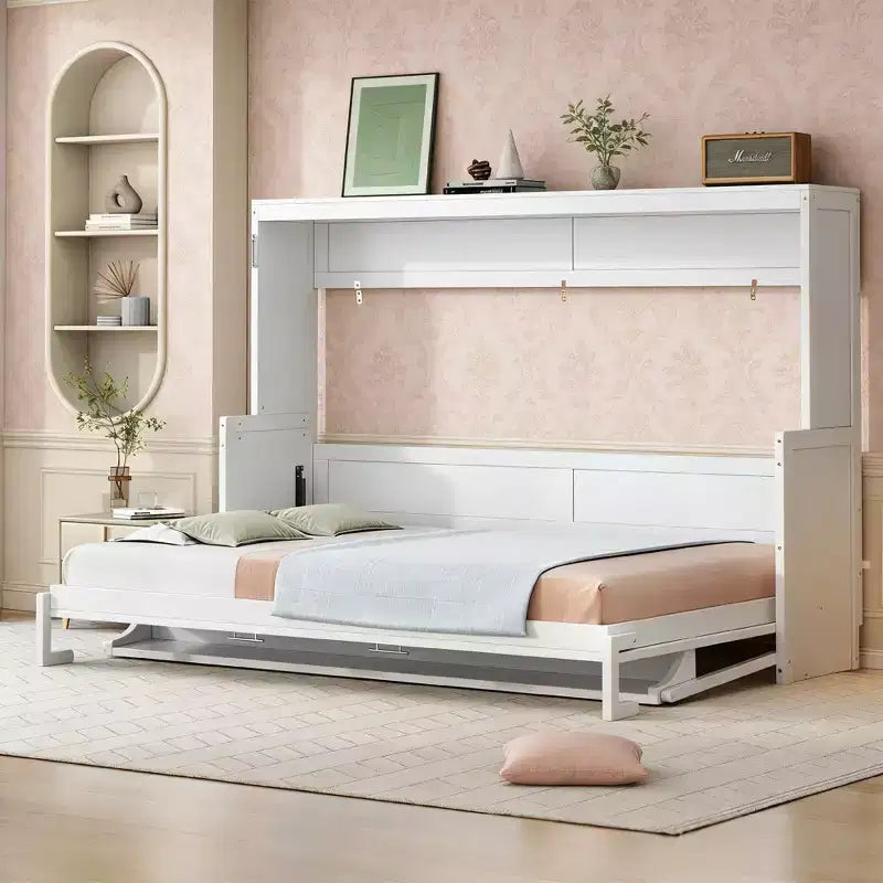 Lit escamotable moderne Luxystar Queen Size avec vérin hydraulique et bureau