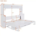 Lit escamotable moderne Luxystar Queen Size avec vérin hydraulique et bureau