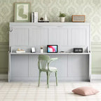 Luxystar Queen Size Modern Murphy Bed with Hydraulic Lift and Desk