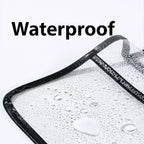 Alilang Lot de 2 organiseurs de douche suspendus transparents pour femme avec poche pour téléphone tactile et étagère de rangement résistante à l'eau – Noir