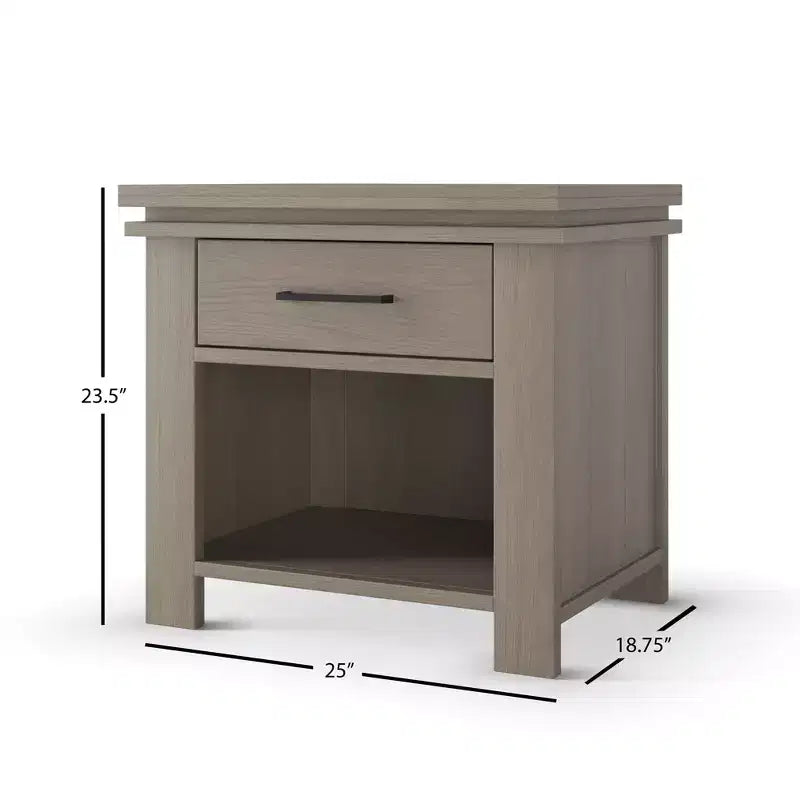 Table de chevet Child Craft Denman avec tiroir pour chambre de bébé ou d'enfant, grand tiroir de rangement, fabriquée en pin robuste, finition non toxique et sans danger pour les bébés
