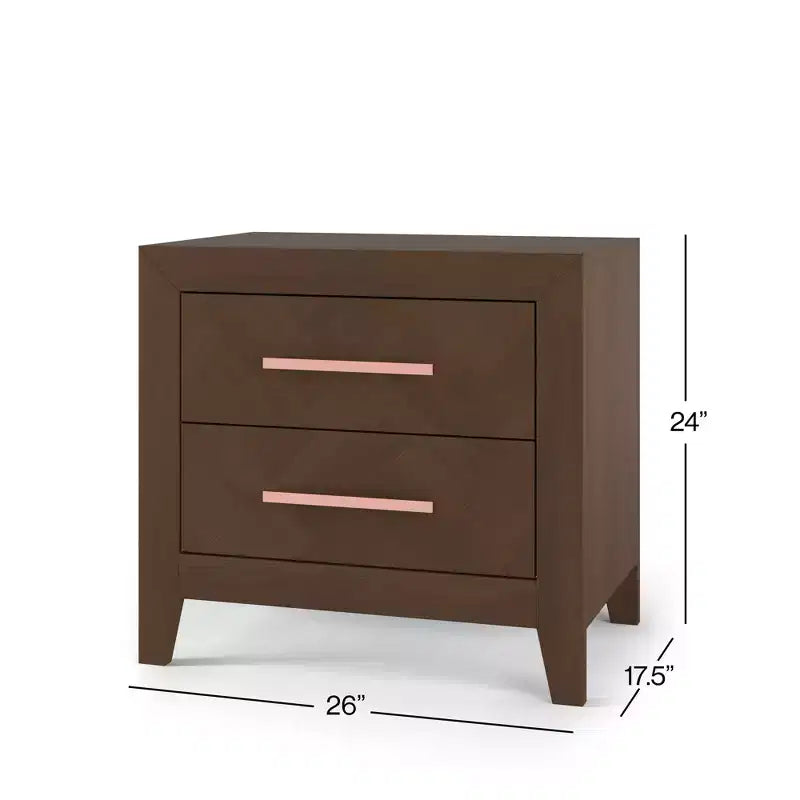 Table de chevet à 2 tiroirs Kieran de Child Craft pour chambre d'enfant ou chambre à coucher, grands tiroirs de rangement, en pin robuste, finition non toxique et sans danger pour bébé.
