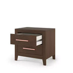 Table de chevet à 2 tiroirs Kieran de Child Craft pour chambre d'enfant ou chambre à coucher, grands tiroirs de rangement, en pin robuste, finition non toxique et sans danger pour bébé.