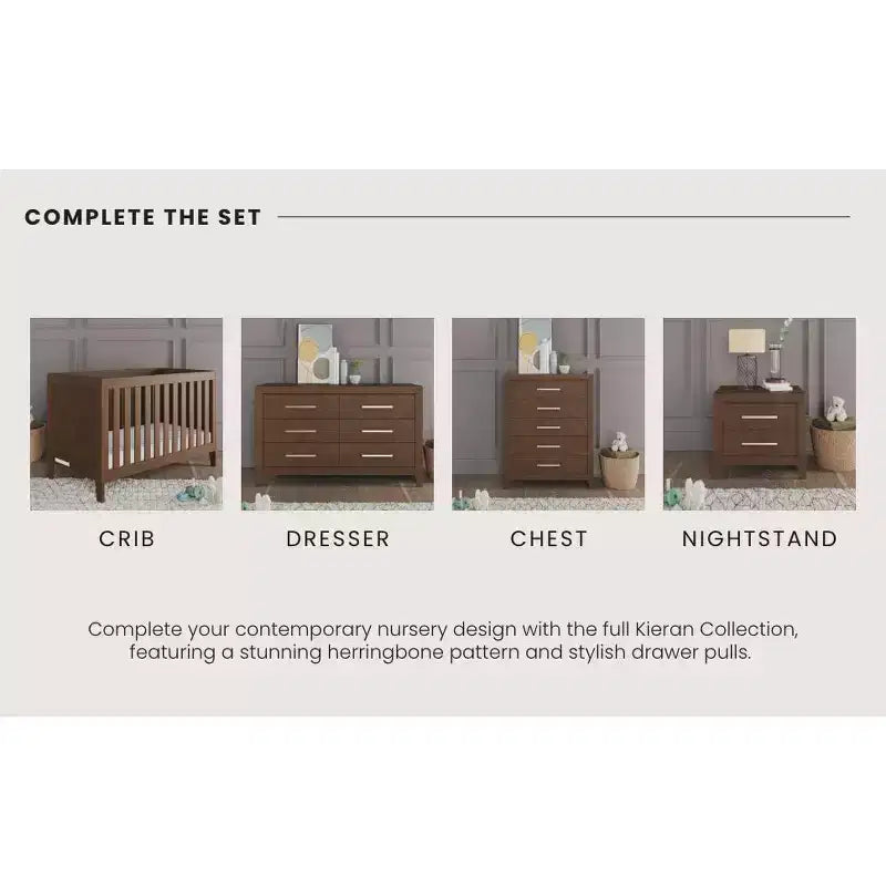 Table de chevet à 2 tiroirs Kieran de Child Craft pour chambre d'enfant ou chambre à coucher, grands tiroirs de rangement, en pin robuste, finition non toxique et sans danger pour bébé.