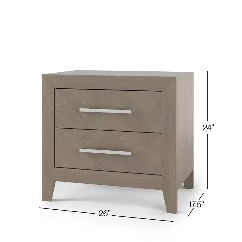 Table de chevet à 2 tiroirs Kieran de Child Craft pour chambre d'enfant ou chambre à coucher, grands tiroirs de rangement, en pin robuste, finition non toxique et sans danger pour bébé.