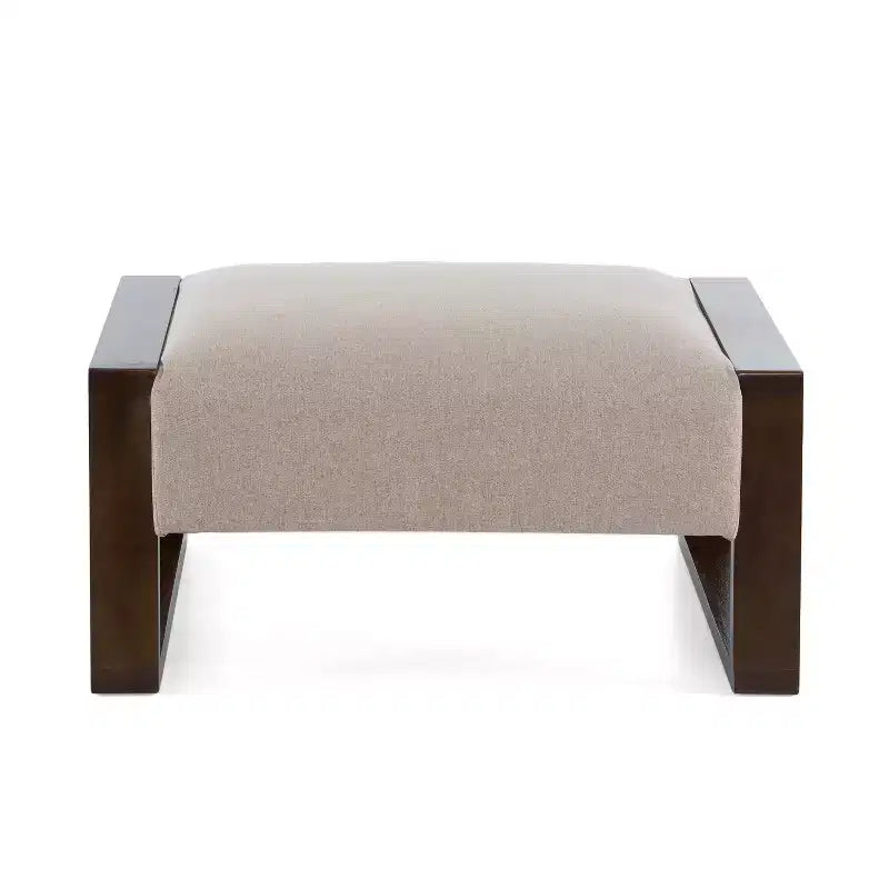 Upholstered Ottoman Bench, Modern Comfy Bench Padded Foot Stool with Wooden Legs, 300lbs Weight Capacity, Rectangle Chair Foot Step Stool