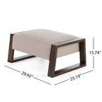 Upholstered Ottoman Bench, Modern Comfy Bench Padded Foot Stool with Wooden Legs, 300lbs Weight Capacity, Rectangle Chair Foot Step Stool