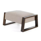 Upholstered Ottoman Bench, Modern Comfy Bench Padded Foot Stool with Wooden Legs, 300lbs Weight Capacity, Rectangle Chair Foot Step Stool