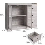COZONY 35 Armoire de Cuisine, Meuble Bar à Café avec 3 Tiroirs et Portes, Buffet Autoportant pour Salle à Manger et Salon