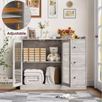 COZONY 35 Armoire de Cuisine, Meuble Bar à Café avec 3 Tiroirs et Portes, Buffet Autoportant pour Salle à Manger et Salon