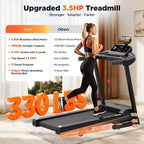 300lbs Capacity Foldable Treadmill for Home,3HP Incline Treadmill,64+7 Program,Portable Treadmill,7.5MPH,5-layer Belt, Free Jogging Walking Courses