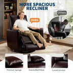 Fauteuil inclinable, Fauteuil à bascule pivotant à 360° avec accoudoirs rembourrés et assise profonde, Fauteuil inclinable en cuir PU pour salon