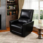 Fauteuil inclinable, Fauteuil à bascule pivotant à 360° avec accoudoirs rembourrés et assise profonde, Fauteuil inclinable en cuir PU pour salon